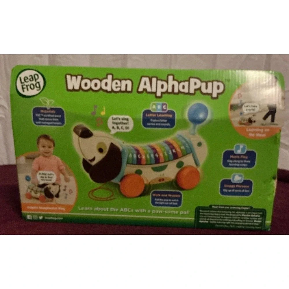 VTech LeapFrog Wooden AlphaPup, Pup-tastic Letter-Learning Fun, Tested And Works